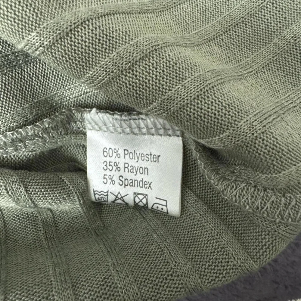 Oakgarden Turtleneck Mini Dress Ribbed Knit Sage Green Size Small Sweater Dress - Picture 4 of 4